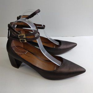 Linea Paolo Noel  Brown Pointed Toe Double Ankle Strap Pump Size 8.5M